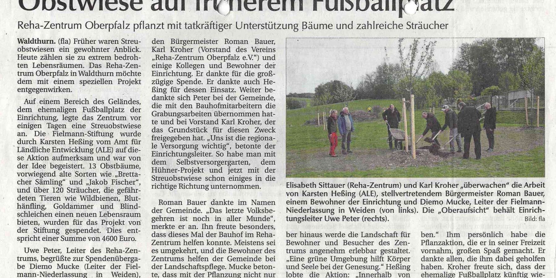 Bericht zur "Obstwiese auf früherem Fußballplatz"
