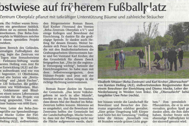 Obstwiese auf früherem Fußballplatz Bericht zur "Obstwiese auf früherem Fußballplatz"